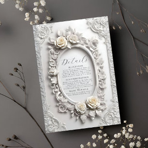 Carte D'accompagnement Elégant Art Nouveau Rose Détails du cadre