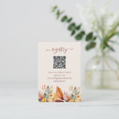 Carte D'accompagnement Elegant Automne Mariage Registre Automne Code QR (Debout devant)