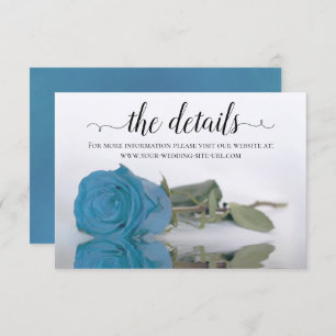 Carte D'accompagnement Elegant Azure Blue Rose Détails du Mariage Site We