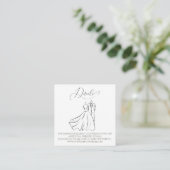 Carte D'accompagnement Elégant B&W Tux & Robe Mariage QR Code Détails (Debout devant)
