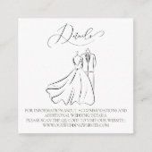 Carte D'accompagnement Elégant B&W Tux & Robe Mariage QR Code Détails (Devant)