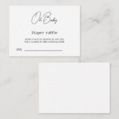 Carte D'accompagnement Élégant Baby shower calligraphie Déchets Raffle (Devant / Derrière)