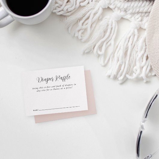 Carte D'accompagnement Élégant Baby shower calligraphie Déchets Raffle