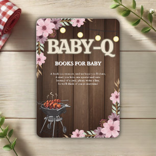 Carte D'accompagnement Élégant Baby shower de grillades florales rustique