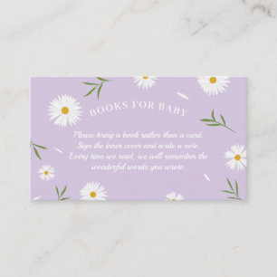 Carte D'accompagnement Elégant Baby shower De Maisies Blanches Livres Pou