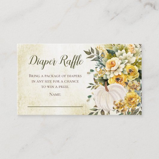 Carte D'accompagnement Élégant Baby shower de récolte de Citrouille Déche (Devant)