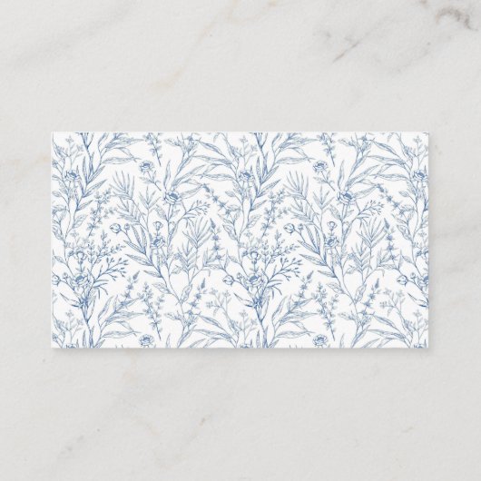 Carte D'accompagnement Élégant Baby shower Floral Bleu Cadeau Registre QR (Dos)