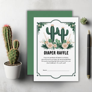 Carte D'accompagnement Elégant Baby shower Floral Boho Moderne Cactus