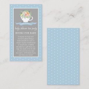 Carte D'accompagnement Elégant Baby shower Floral Teacup Tea Party Livre