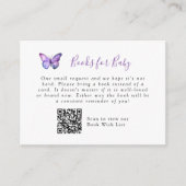 Carte D'accompagnement Elégant Baby shower papillon demande QR Code (Devant)
