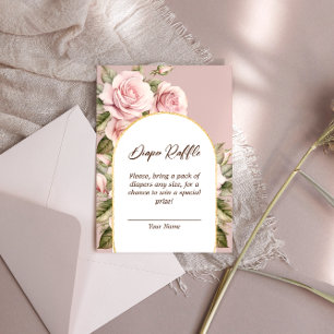 Carte D'accompagnement Élégant Baby shower rose chair Raffle