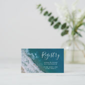 Carte D'accompagnement Elegant Beach Blue Ocean Mariage Registre (Debout devant)