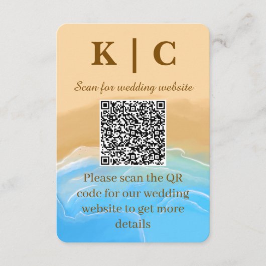 Carte D'accompagnement Elegant Beach theme Wedding Enclosure Card (Devant)