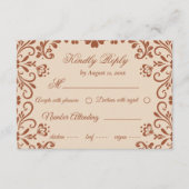 Carte D'accompagnement Elégant Beige Brown Mariage Rsvp (Devant)