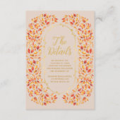 Carte D'accompagnement Elégant Beige Fall Rustique Feuille Détails du Mar (Devant)