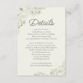 Carte D'accompagnement Elegant Beige Floral Script Wedding Details (Devant)