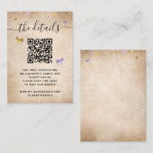 Carte D'accompagnement Élégant Beurre d'or violet clair RSVP QR Code (Devant / Derrière)