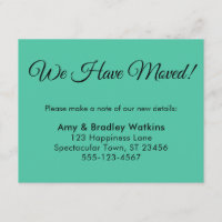 Elégant Biscay Green Nous Avons Déménagé Nouvelle 