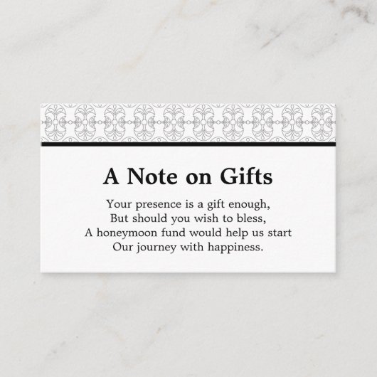 Carte D'accompagnement Elegant Black and White Art Deco Style (Devant)