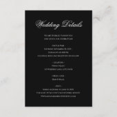 Carte D'accompagnement Elegant Black Floral Crest Monogram Script Wedding (Devant)