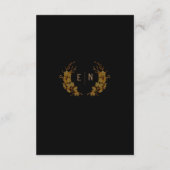 Carte D'accompagnement Elegant Black & Gold Frame Mariage Détails (Dos)