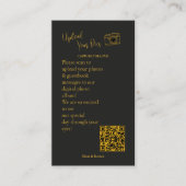 Carte D'accompagnement Elegant Black Gold Wedding Photo Sharing QR Code   (Devant)