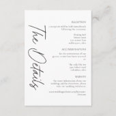 Carte D'accompagnement Elegant Black White Minimalist Wedding (Devant)