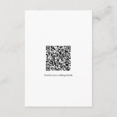 Carte D'accompagnement Elegant Black White Script Monogram QR Wedding (Dos)