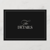 Carte D'accompagnement Elegant Black & White Wedding Details (Devant)