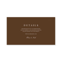 Elégant blanc & Brown Détails du Mariage