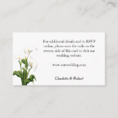 Carte D'accompagnement Elégant blanc Calla Lily (Devant)