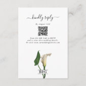 Carte D'accompagnement Elégant blanc Calla Lily Vert Mariage botanique (Devant)