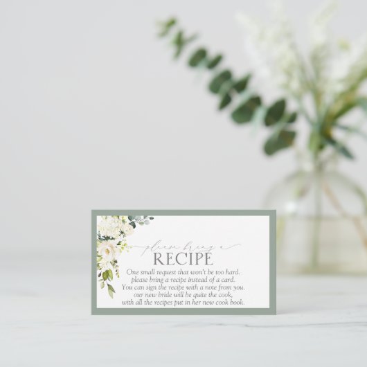 Carte D'accompagnement Elégant Blanc Gris Vert S'Il Vous Plaît Apporter U (Debout devant)