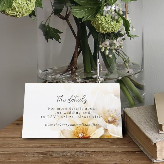 Carte D'accompagnement Élégant blanc jaune or détail