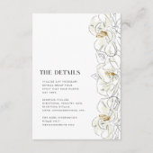 Carte D'accompagnement Elégant blanc Magnolia Détails du Mariage (Devant)