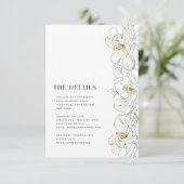 Carte D'accompagnement Elégant blanc Magnolia Détails du Mariage (Debout devant)