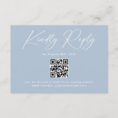 Carte D'accompagnement Elégant bleu clair QR Code Mariage RSVP (Devant)