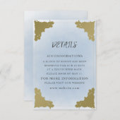 Carte D'accompagnement Elégant bleu Dusty Vintage (Devant / Derrière)