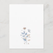 Carte D'accompagnement Élégant bleu floral (Dos)