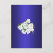 Carte D'accompagnement Elégant Bleu foncé, Roses Blanches Réception de ma (Dos)