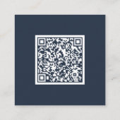 Carte D'accompagnement Élégant bleu marine Classic Script QR Code Mariage (Dos)