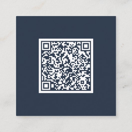 Carte D'accompagnement Élégant bleu marine Classic Script QR Code Mariage (Dos)