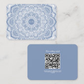 Carte D'accompagnement Elégant bleu poussiéreux en dentelle blanche class (Devant / Derrière)