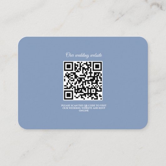 Carte D'accompagnement Elégant bleu poussiéreux en dentelle blanche class (Dos)