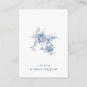 Carte D'accompagnement Elégant bleu victorien Floral code QR Détails (Dos)