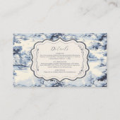 Carte D'accompagnement Elégant bleu Vintage Floral Mariage (Devant)