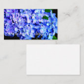 Carte D'accompagnement Élégant bleu violet clair magenta hydrangée floral (Devant / Derrière)