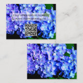 Carte D'accompagnement Elégant bleu violet hydrangée florale QR code (Devant / Derrière)