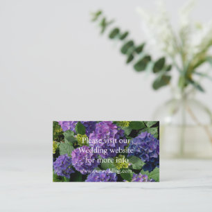 Carte D'accompagnement Elégant bleu violet magenta vert hydrangée florale