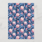 Carte D'accompagnement Elegant Blue and Pink Floral Pattern (Dos)